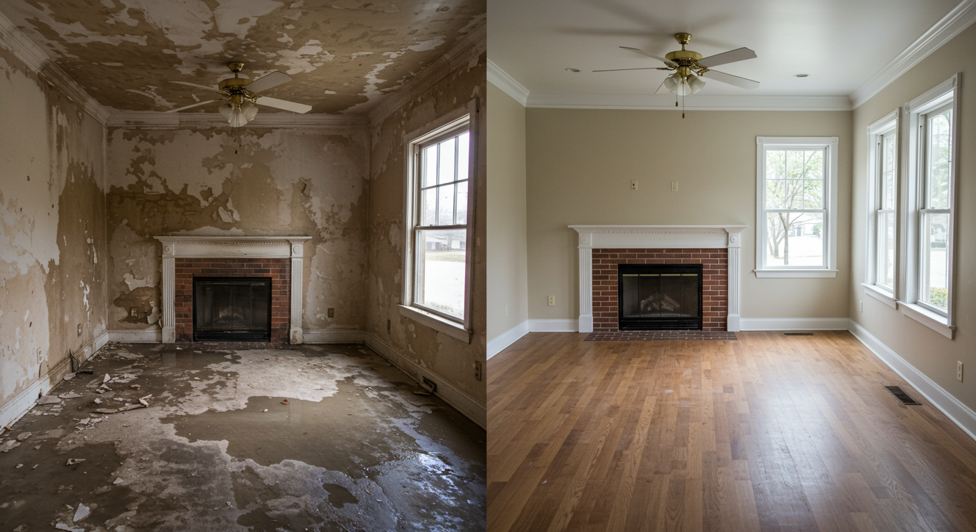 Before-and-After Water Damage Restoration in Richmond, VA